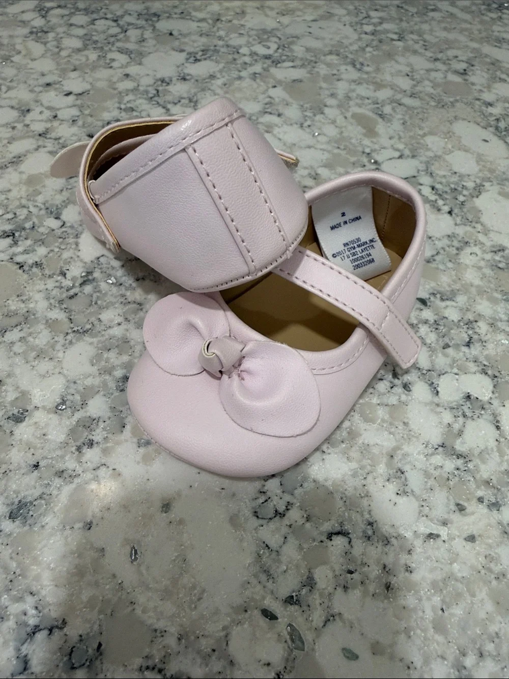 Janie and Jack Pale Pink Bow Mary Jane Baby Shoes